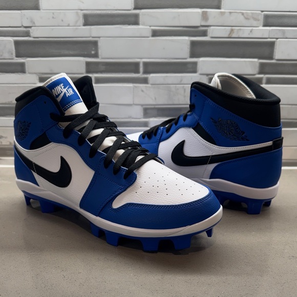 jordan 1 cleats football blue